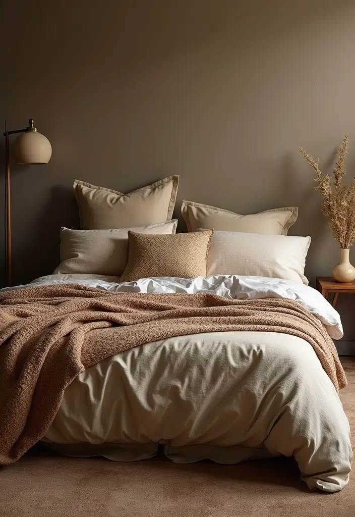 25 A-Frame Bedroom Ideas That Bring Cozy Cabin Vibes Indoors - 19. Layered Bedding for Comfort