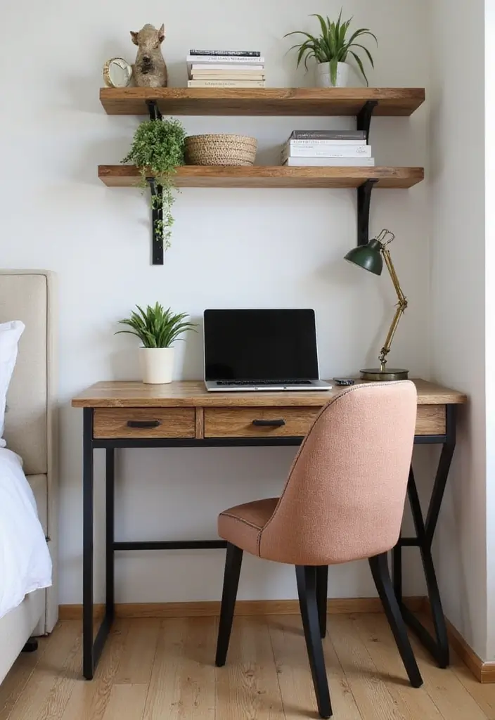 25 A-Frame Bedroom Ideas That Bring Cozy Cabin Vibes Indoors - 20. Functional Workspace Corner
