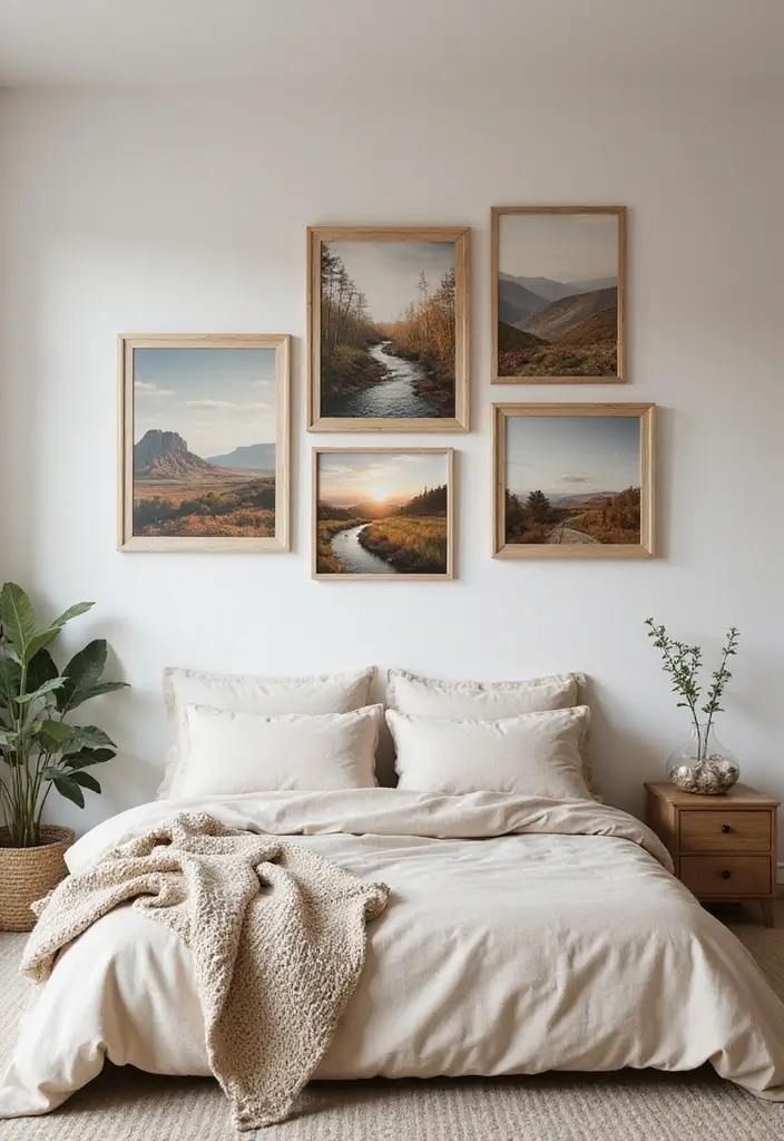 25 A-Frame Bedroom Ideas That Bring Cozy Cabin Vibes Indoors - 5. Earthy Wall Art