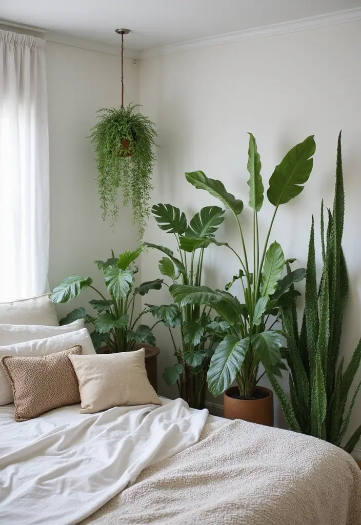 25 Bedroom Decoration Ideas for Couples That Feel Luxurious Yet Cozy - Greenery and Plants