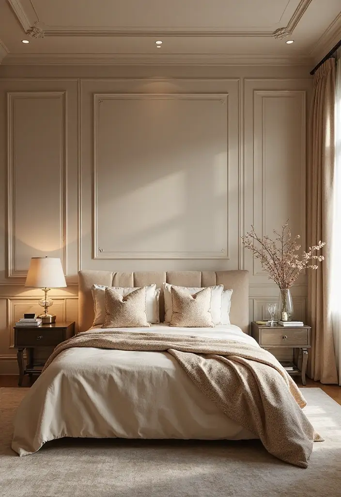 25 Beige Wall Bedroom Ideas That Add Warmth and Sophistication - 10. Luxurious Textures