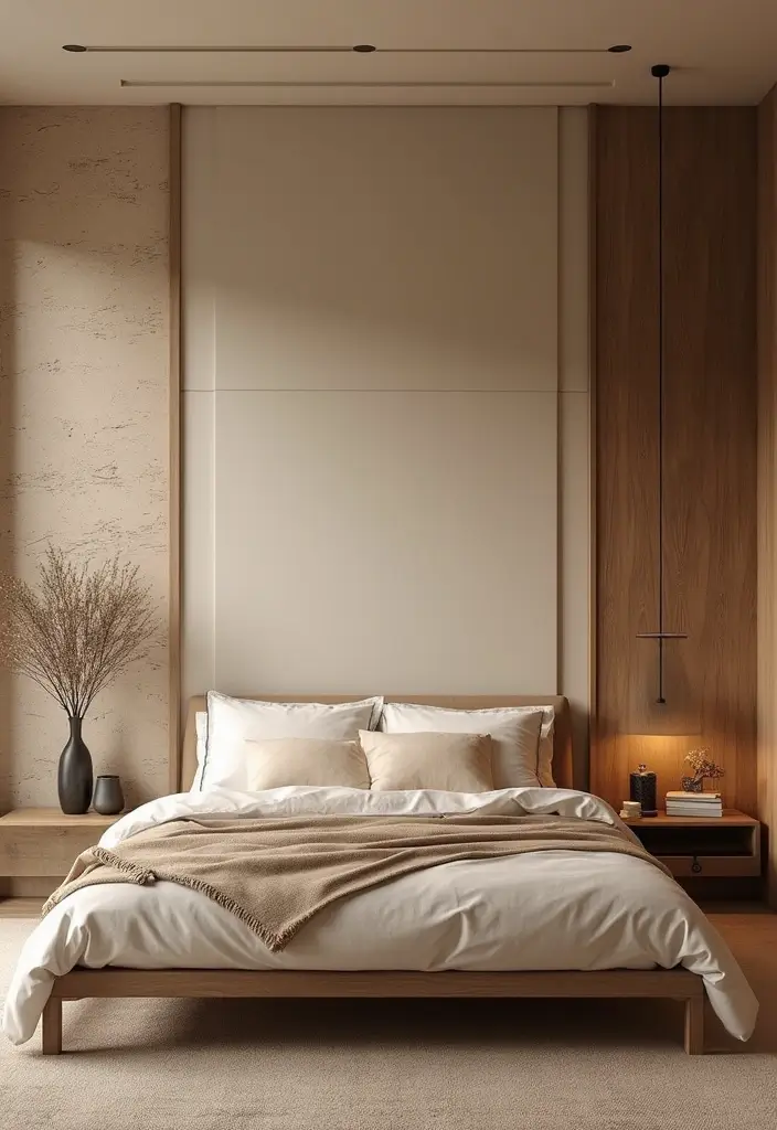 25 Beige Wall Bedroom Ideas That Add Warmth and Sophistication - 23. Textured Wall Accents