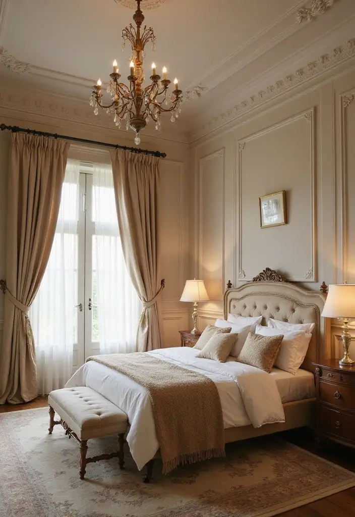 25 Beige Wall Bedroom Ideas That Add Warmth and Sophistication - 3. Classic Elegance