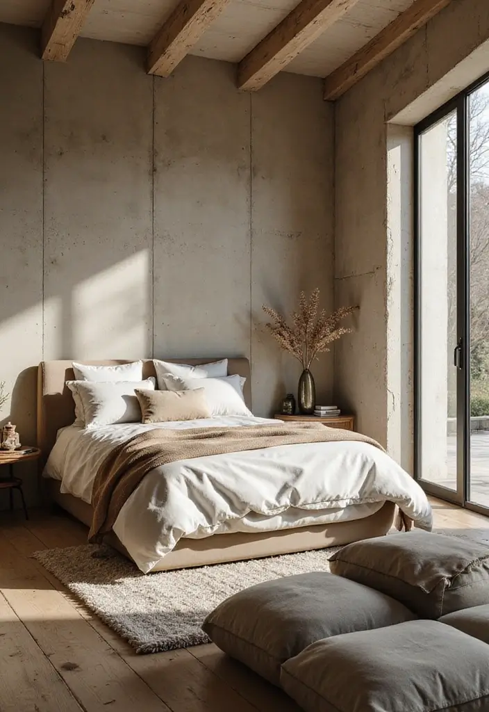 25 Beige Wall Bedroom Ideas That Add Warmth and Sophistication - 6. Modern Industrial Edge