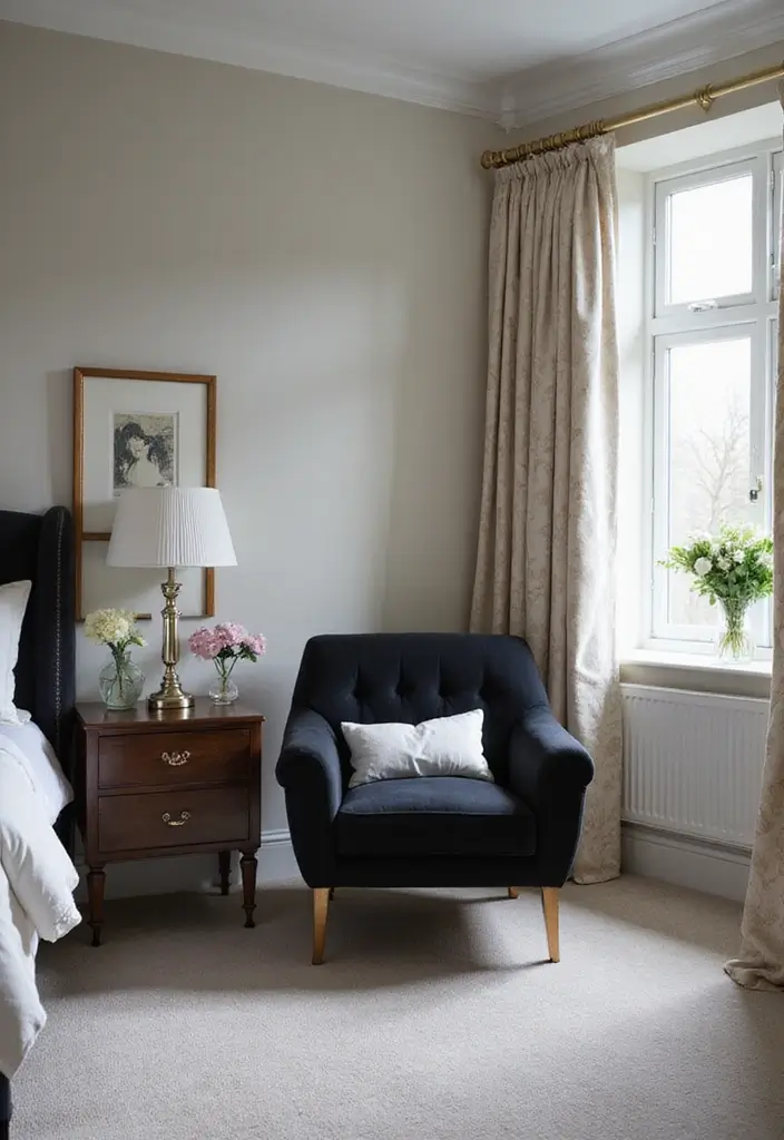 25 Black and Silver Bedroom Ideas That Feel Glamorous & Modern - 20. Black and Silver Accent Chairs