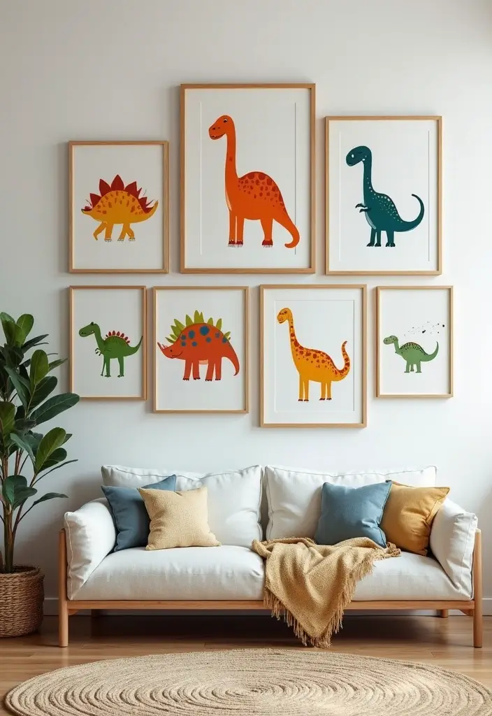25 Boys Dinosaur Bedroom Ideas for a Roaring Good Time - 4. Dino Wall Art