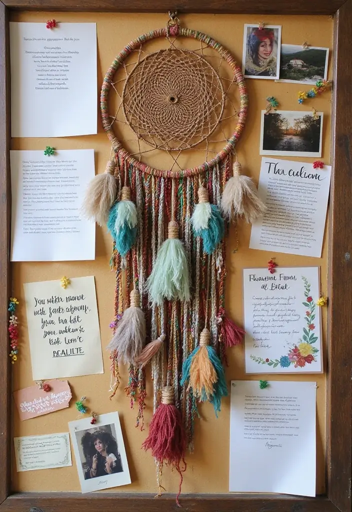 25 Bulletin Board Ideas Bedroom That Keep You Inspired Daily - 13. The Dream Catcher Board