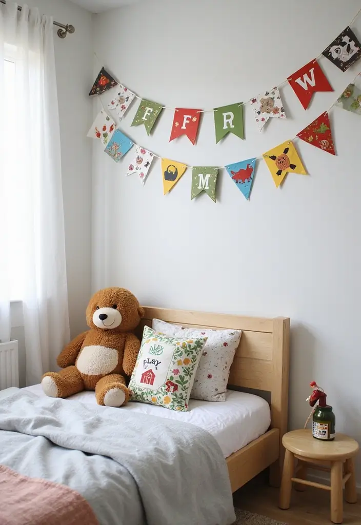 25 Farm Bedroom Ideas for Boys That Bring Country Vibes Indoors - 23. Farm-Themed Banners