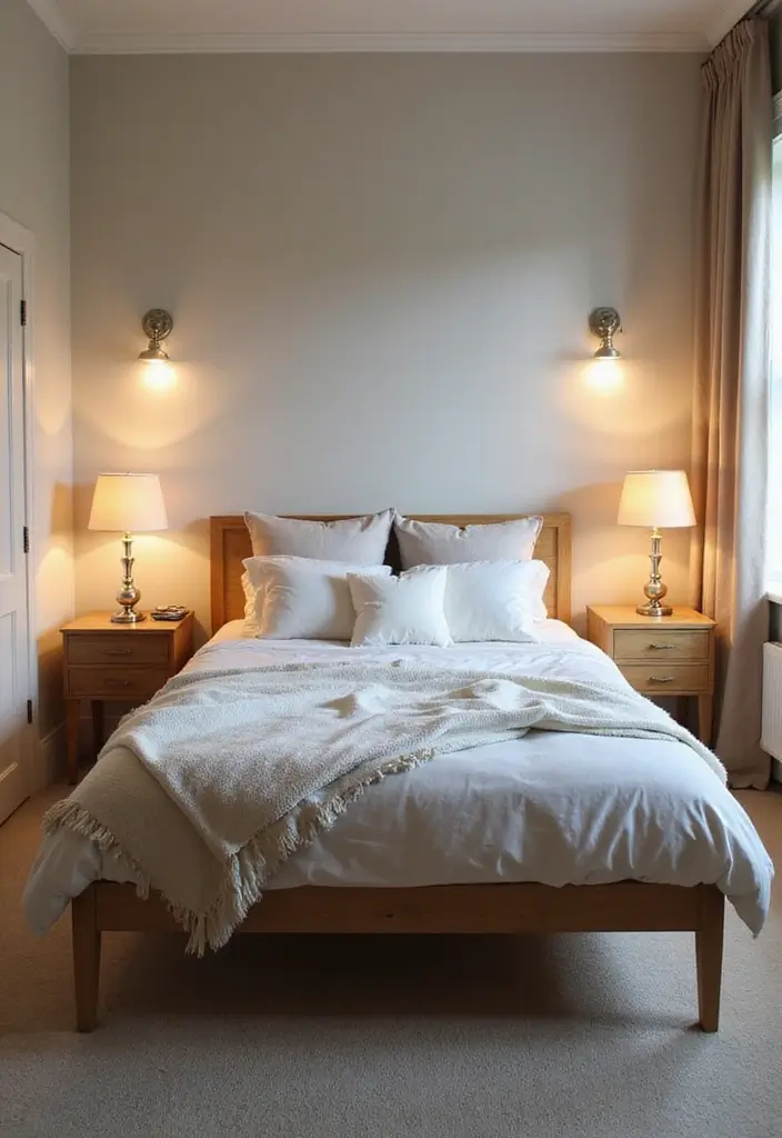 25 Malm Bedroom Ideas White That Feel Simple & Scandinavian - 9. Layered Lighting