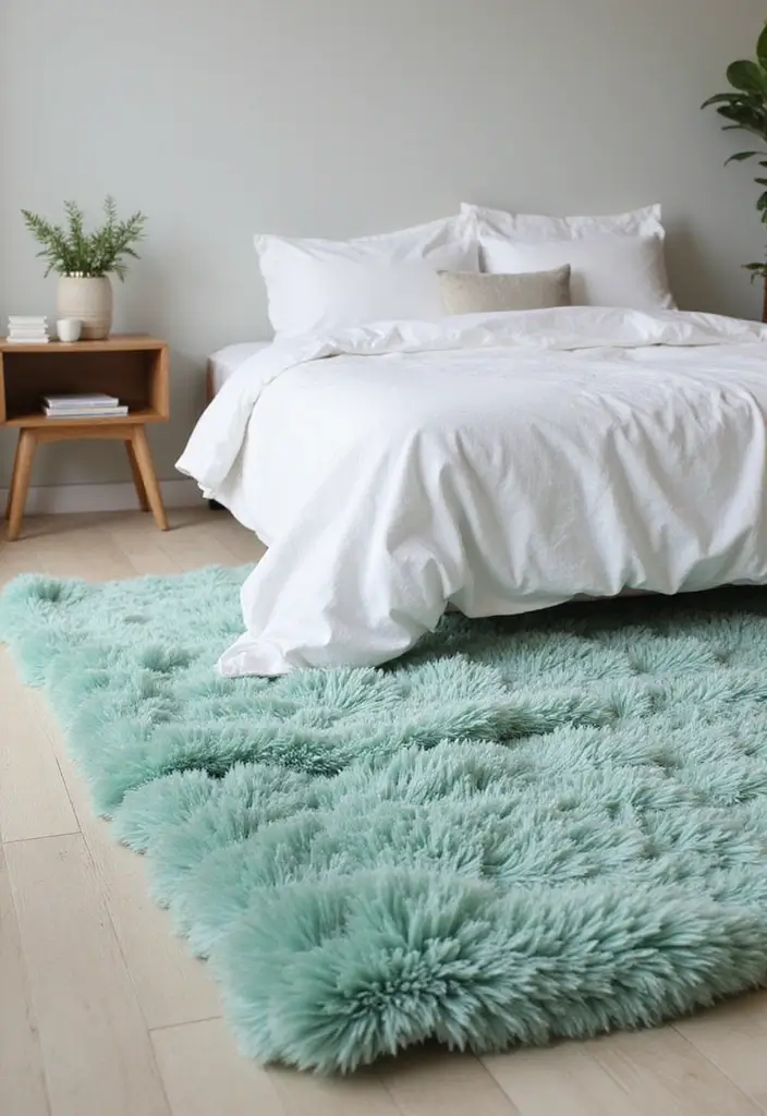 25 Mint Green Bedroom Ideas That Feel Cool & Refreshing - 6. Mint Green Rugs