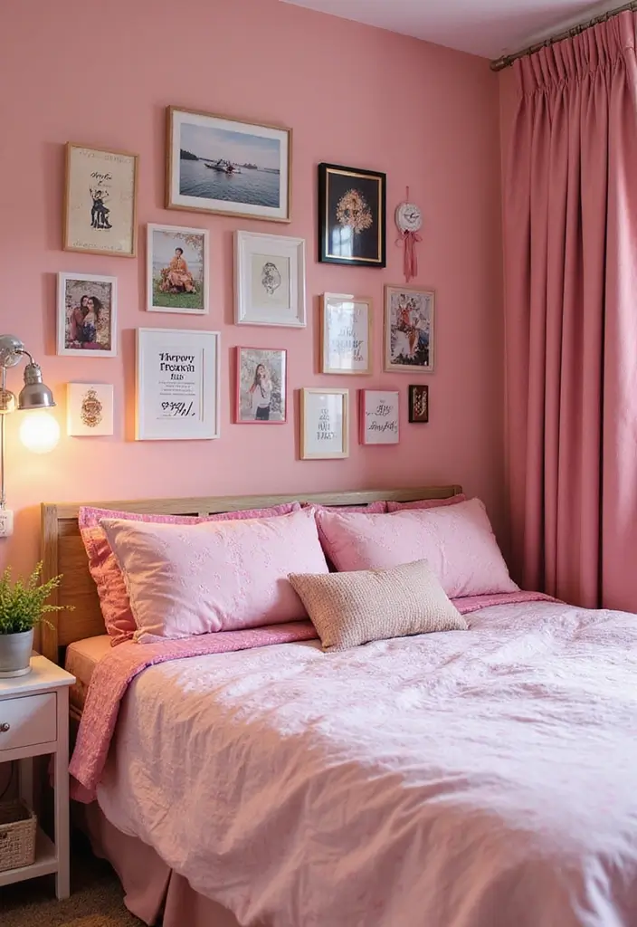 25 Pink Bedroom Ideas for Teens That Are Trendy & Stylish - 23. Personalized Pink Space