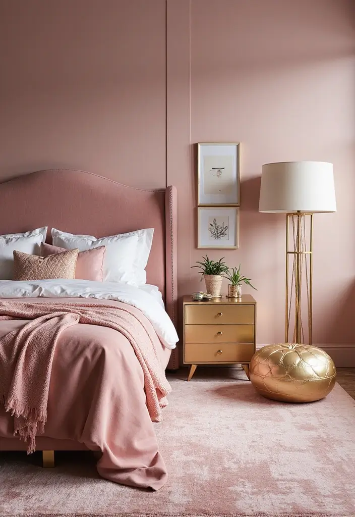25 Pink Bedroom Ideas for Teens That Are Trendy & Stylish - 5. Pink and Gold Glam