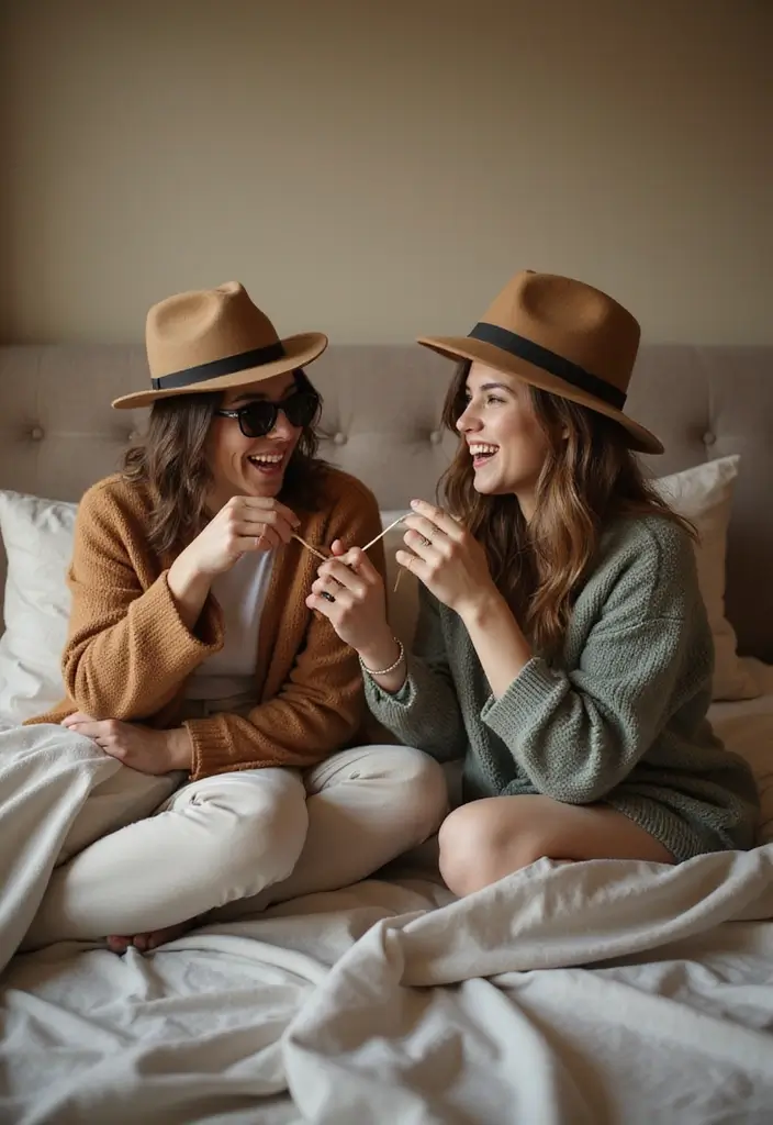25 Spicy Couples Photoshoot Ideas in Bedroom That Turn Up the Heat - 9. Fun with Props
