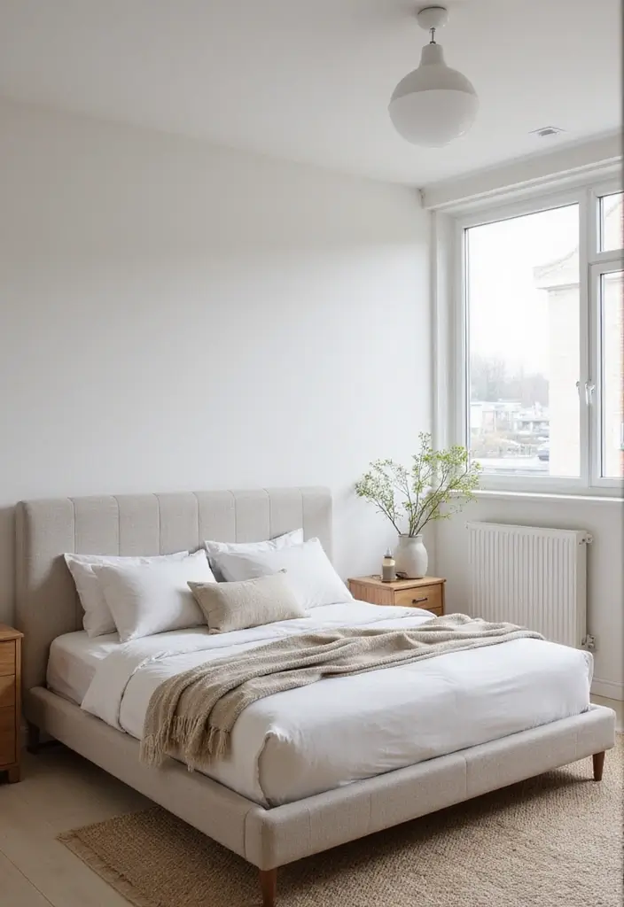 25 Upholstered Beds Bedroom Ideas That Feel Luxe and Cozy - 10. Scandinavian Inspired Simplicity