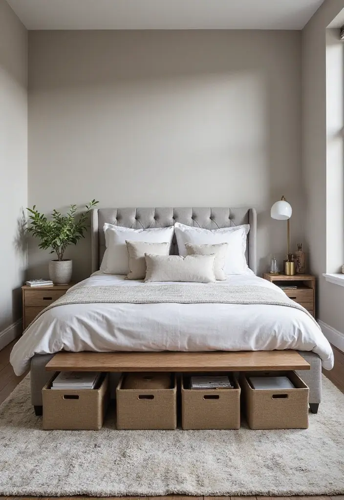 25 Upholstered Beds Bedroom Ideas That Feel Luxe and Cozy - 12. Multifunctional Furniture