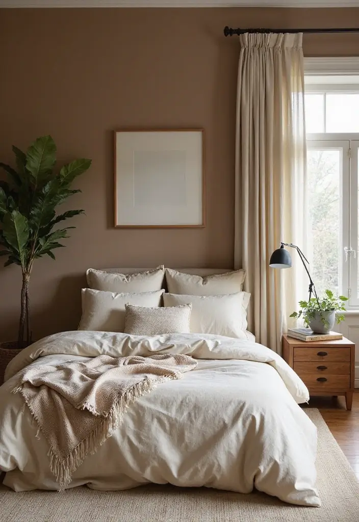26 Aesthetic Room Color Ideas Bedroom That Make Your Space Feel Dreamy - 12. Warm Taupe