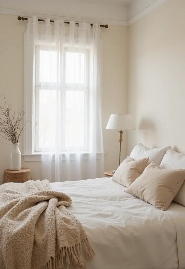 26 Aesthetic Room Color Ideas Bedroom That Make Your Space Feel Dreamy - 8. Creamy White