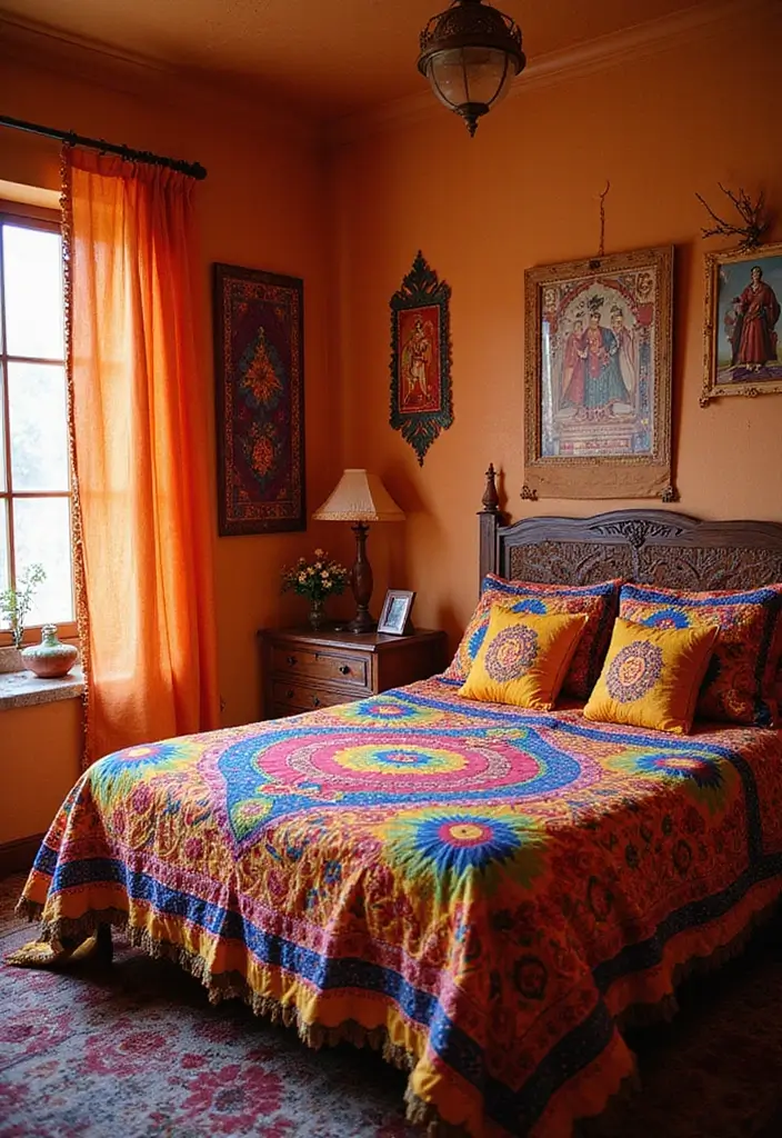 30 Bedroom Ideas Indian Style That Blend Culture & Comfort - 1. Vibrant Rajasthani Textiles