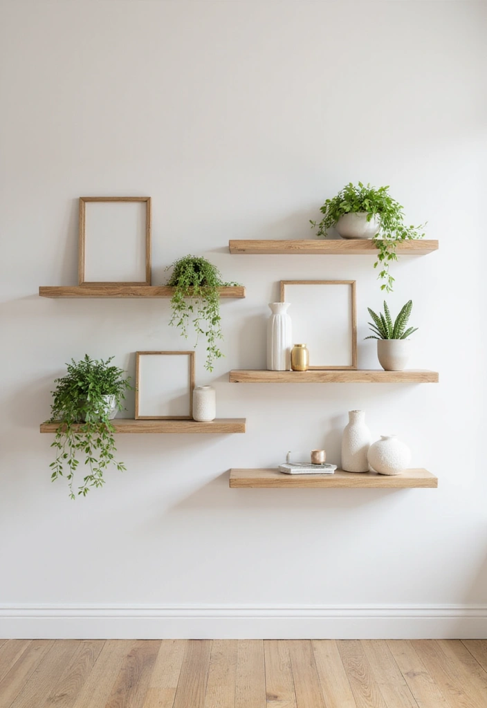 30 Beige Aesthetic Bedroom Ideas That Feel Calm & Minimalist - 12. Floating Shelves