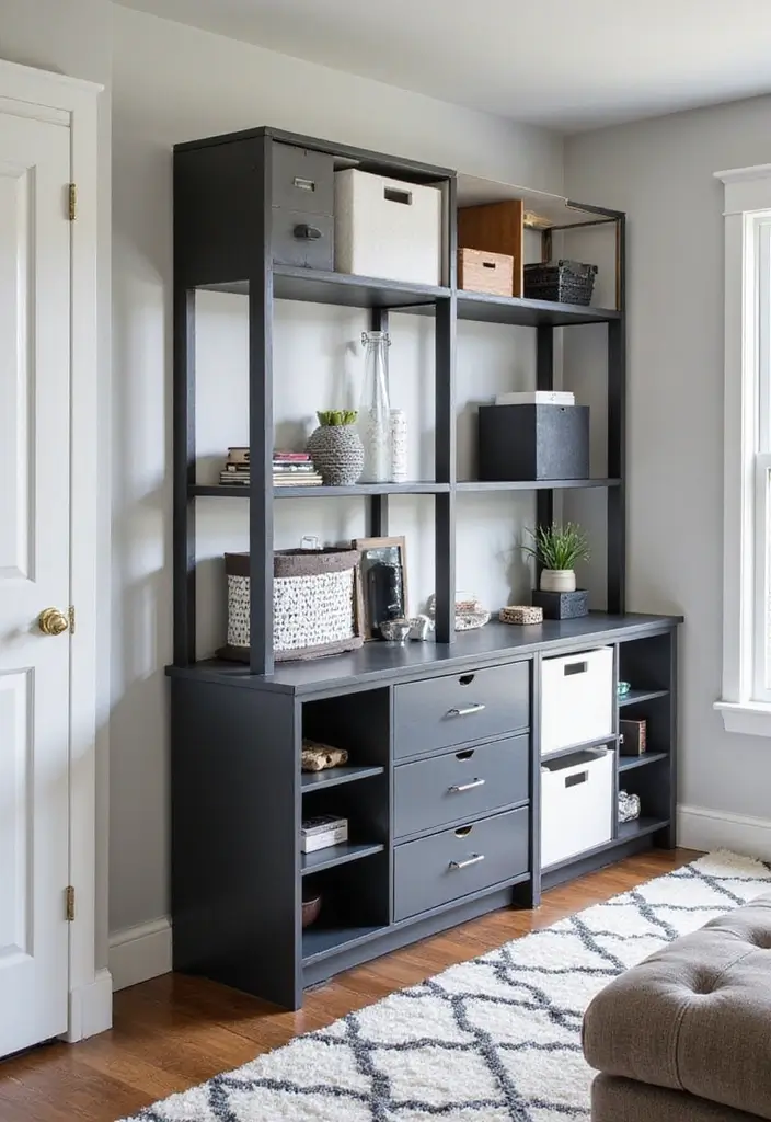 30 Black and White Bedroom Ideas for Teens That Are Bold & Balanced - 17. Black and White Storage Solutions