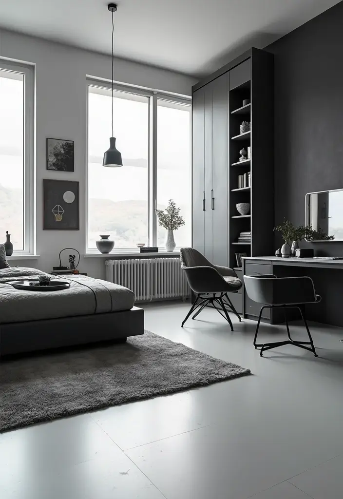 30 Black and White Bedroom Ideas for Teens That Are Bold & Balanced - 4. Futuristic Furniture
