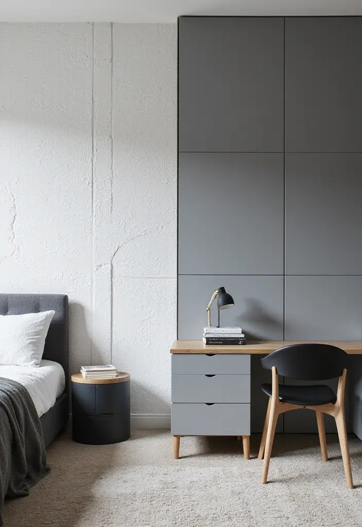 30 Black and White Bedroom Ideas for Teens That Are Bold & Balanced - 8. Textured Wall Panels