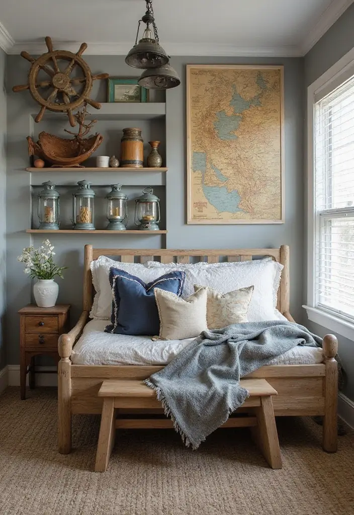 30 Blue Bedroom Ideas for Boys That Are Cool and Timeless - 3. Decorative Nautical Accessories