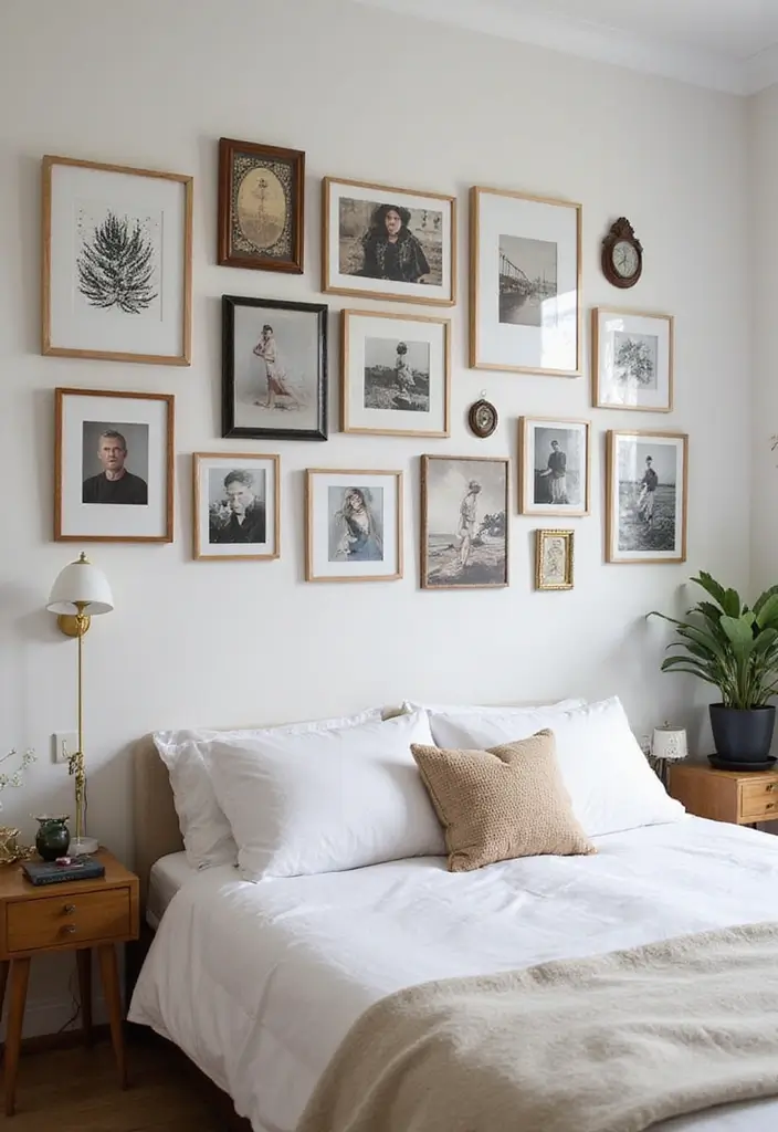 30 Cute Bedroom Ideas Aesthetic That Feel Pinterest-Perfect - 11. Personal Gallery Wall