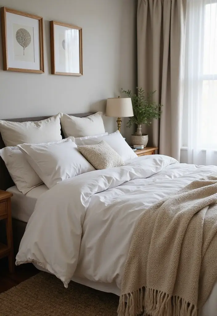 30 Cute Bedroom Ideas Aesthetic That Feel Pinterest-Perfect - 13. Soft Bedding Layers
