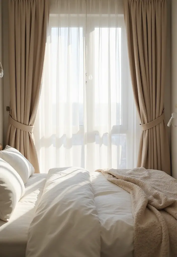 30 Cute Bedroom Ideas Aesthetic That Feel Pinterest-Perfect - 25. Soft and Simple Curtains