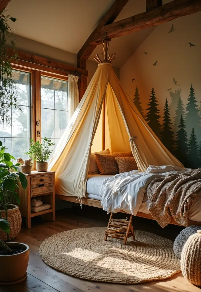 30 Preteen Boys Bedroom Ideas That Balance Fun & Function - 1. Adventure Awaits: A Camping-Themed Room