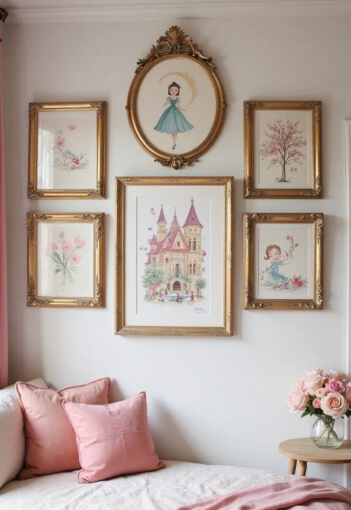 30 Princess Bedroom Ideas for Women That Feel Dreamy & Elegant - 10. Artistic Wall Arts