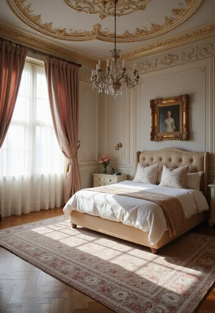30 Princess Bedroom Ideas for Women That Feel Dreamy & Elegant - 16. Stylish Area Rugs