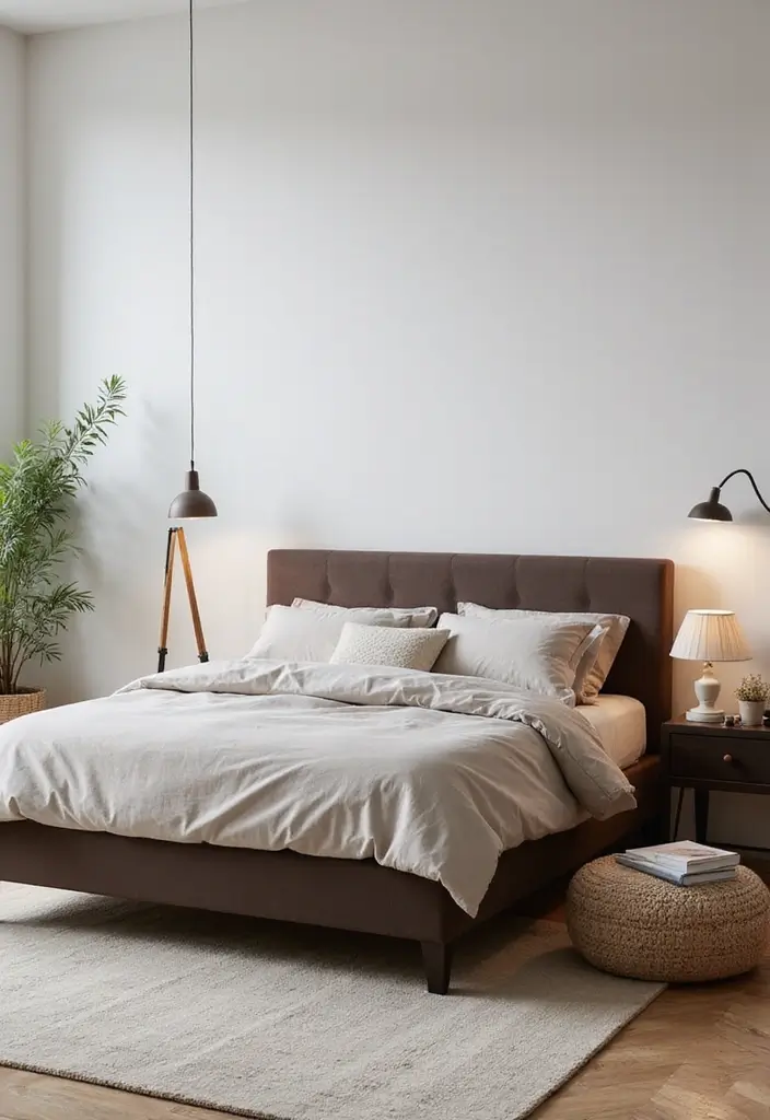 25 Dark Brown Bed Frame Bedroom Ideas That Look Solid and Stylish - 1. Embracing Minimalism with Dark Brown