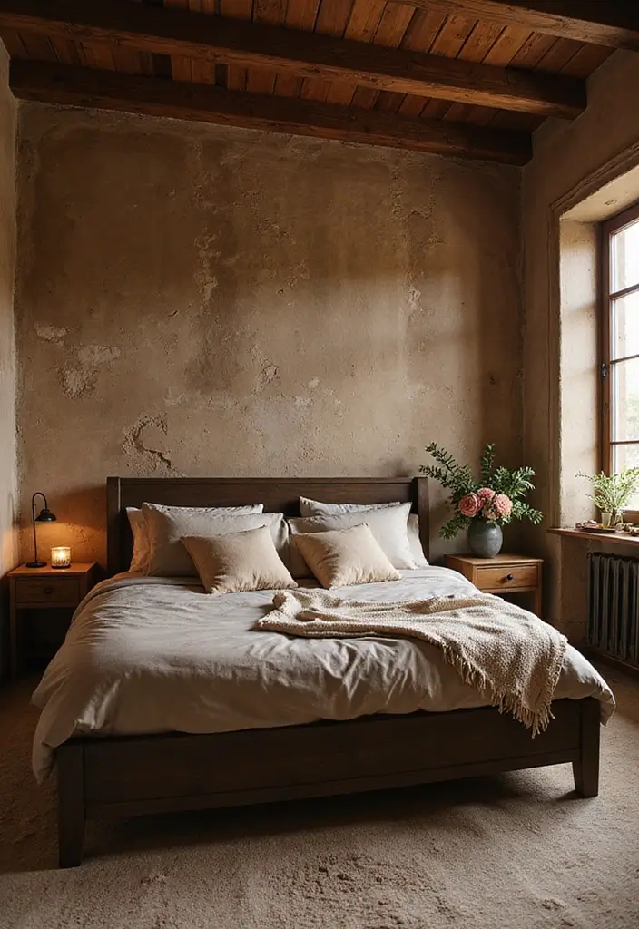 25 Dark Brown Bed Frame Bedroom Ideas That Look Solid and Stylish - 10. Warm Earth Tones for a Cozy Feel