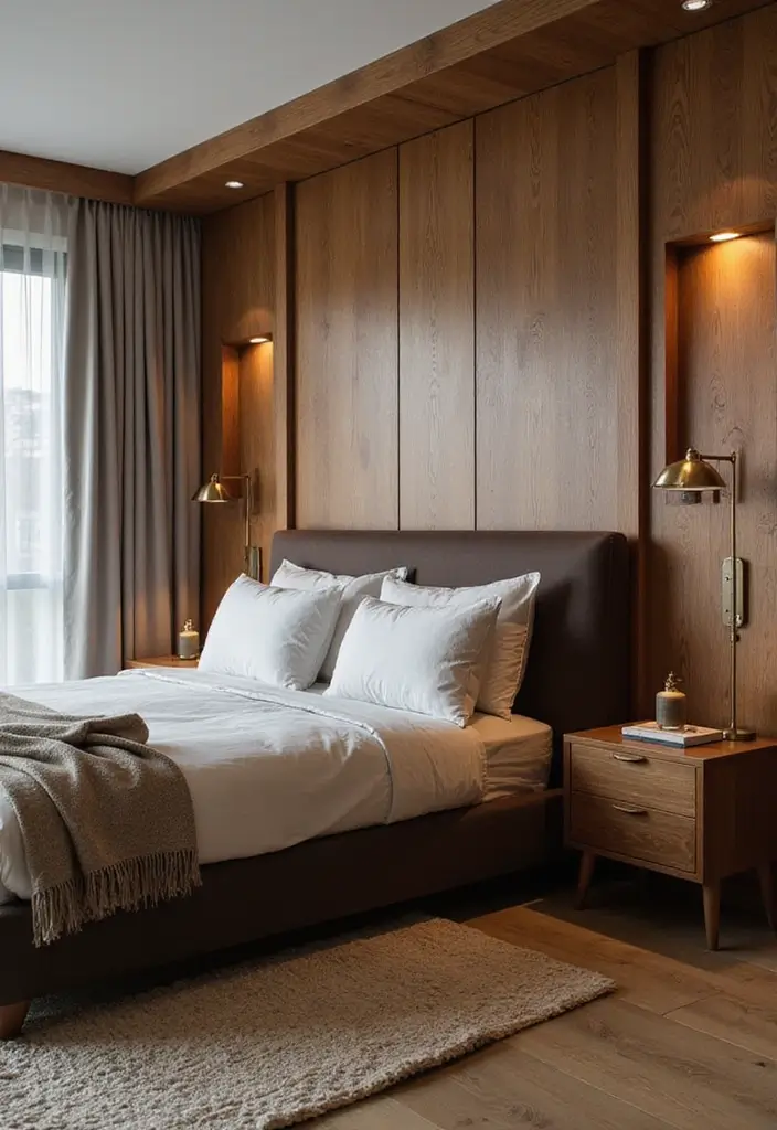 25 Dark Brown Bed Frame Bedroom Ideas That Look Solid and Stylish - 13. Custom Woodwork for Personal Touch