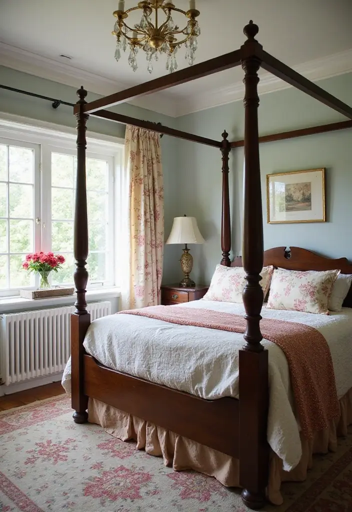25 Dark Brown Bed Frame Bedroom Ideas That Look Solid and Stylish - 22. Charming Cottage Feel