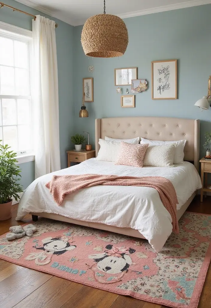25 Disney Bedroom Ideas for Adults Who Never Stopped Dreaming - 12. Playful Rugs