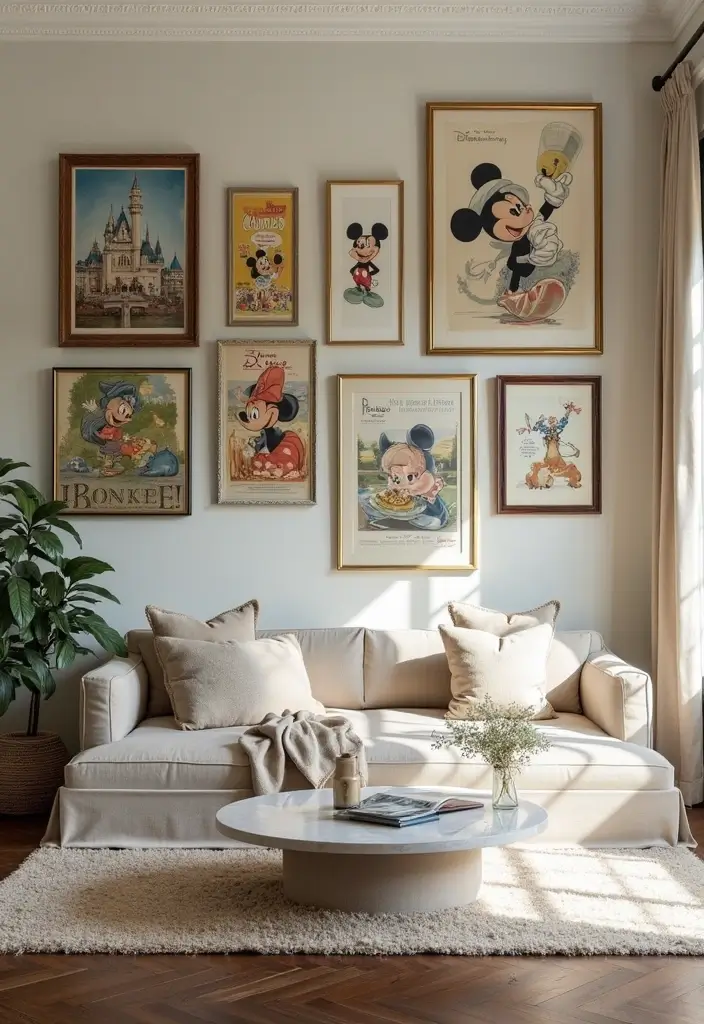 25 Disney Bedroom Ideas for Adults Who Never Stopped Dreaming - 6. Vintage Disney Posters
