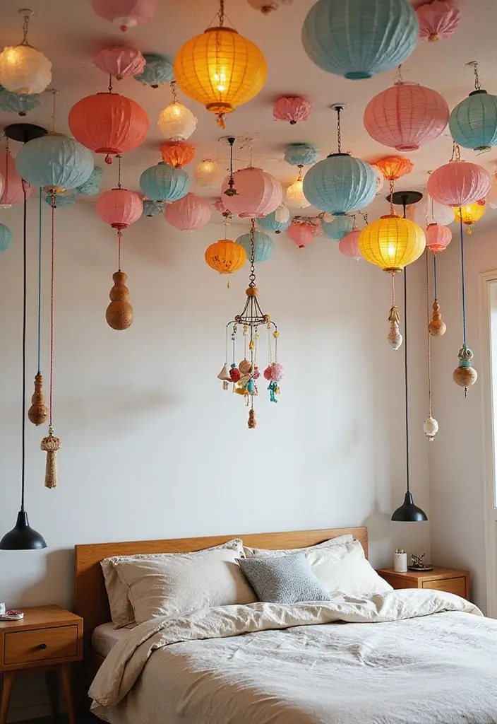 25 Kids Bedroom Ideas Shared Boy and Girl That Work Perfectly - 23. Unique Ceiling Decor