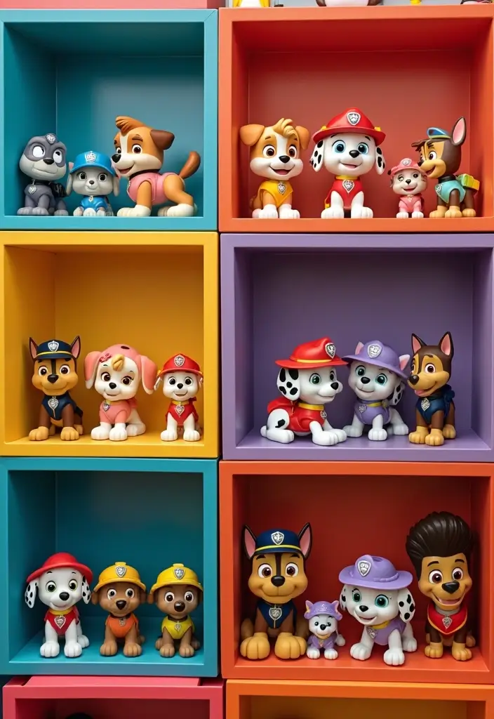 25 Paw Patrol Bedroom Ideas for Boys That Are Paw-some! - 10. Paw Patrol Collectible Display