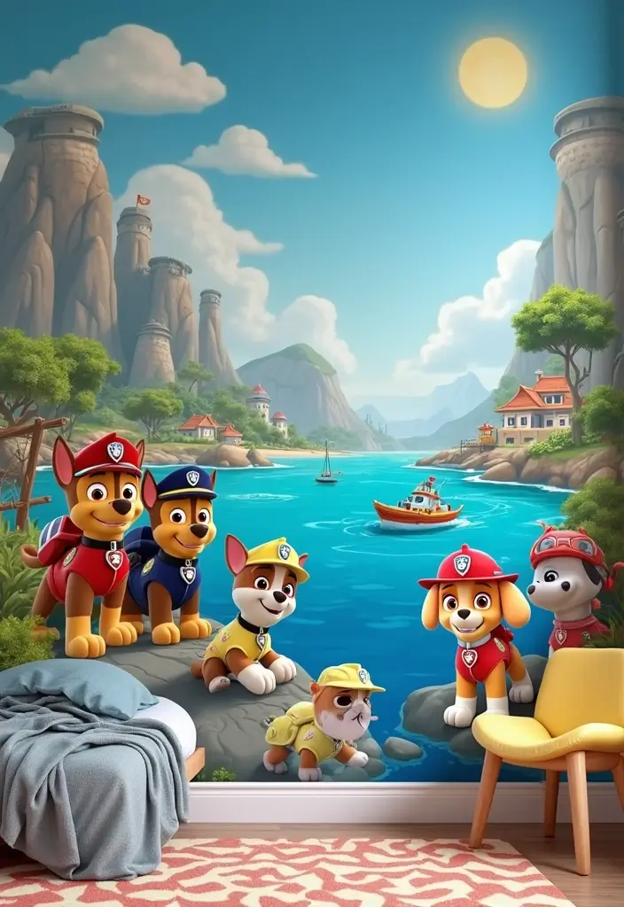 25 Paw Patrol Bedroom Ideas for Boys That Are Paw-some! - 2. Wall Decals and Murals