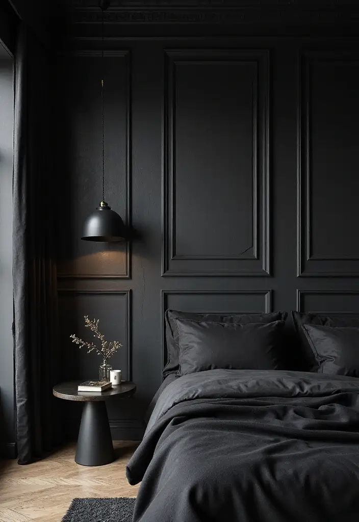 30 Black Bedroom Set Decor Ideas That Scream Luxury - 22. Luxury Wall Textures