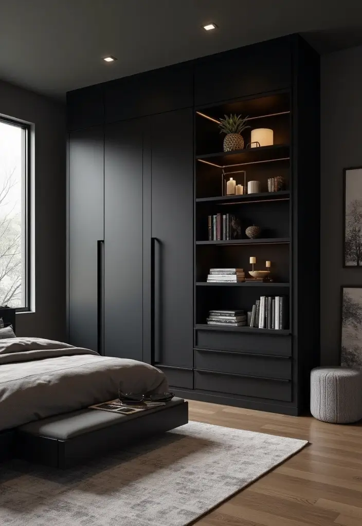 30 Black Bedroom Set Decor Ideas That Scream Luxury - 23. Multi-functional Furniture