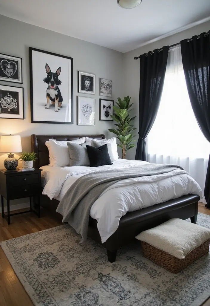 30 Black and White Bedroom Ideas for Teens That Are Bold & Balanced - 15. Personalized Elements