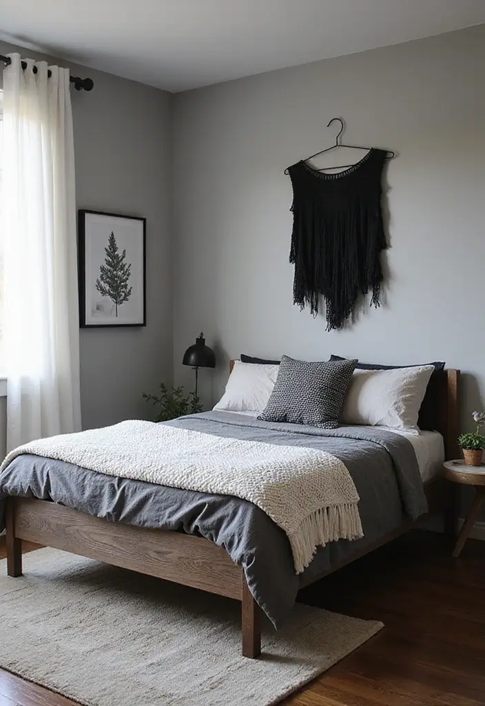 30 Black and White Bedroom Ideas for Teens That Are Bold & Balanced - 6. Layered Textiles