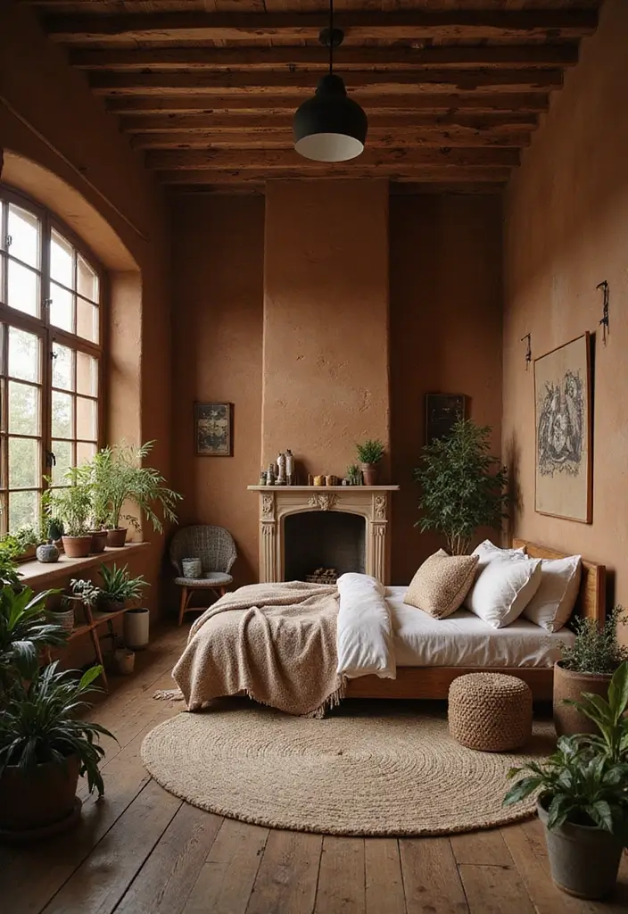 30 Brown Wall Bedroom Ideas That Bring Earthy Elegance - 1. Rustic Retreat