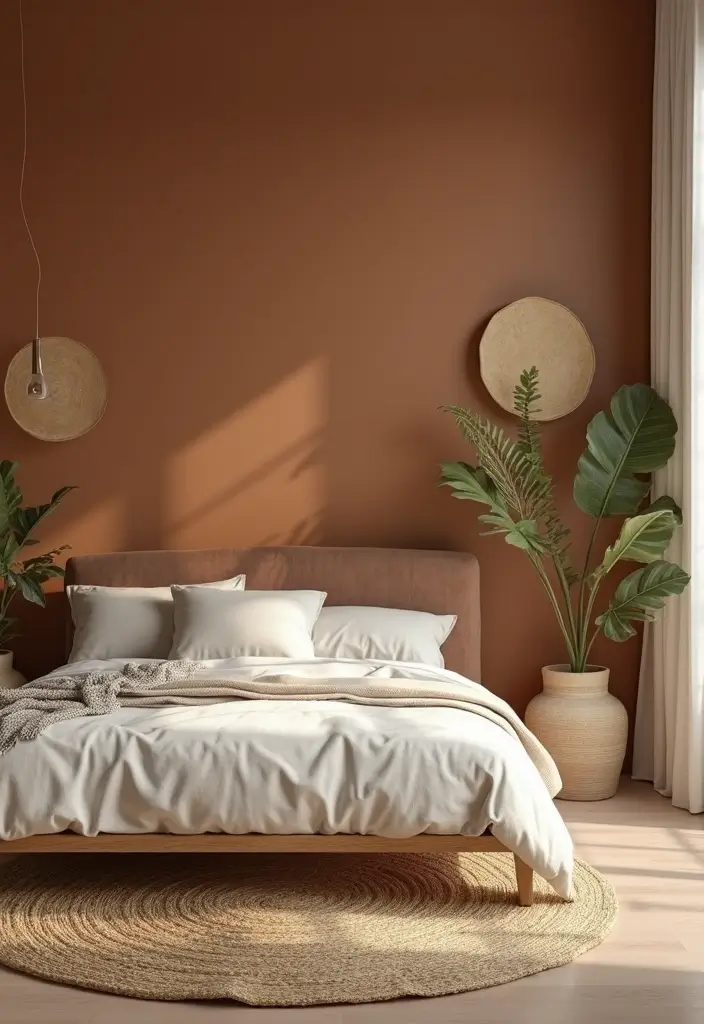 30 Brown Wall Bedroom Ideas That Bring Earthy Elegance - 15. Eco-Friendly Decor