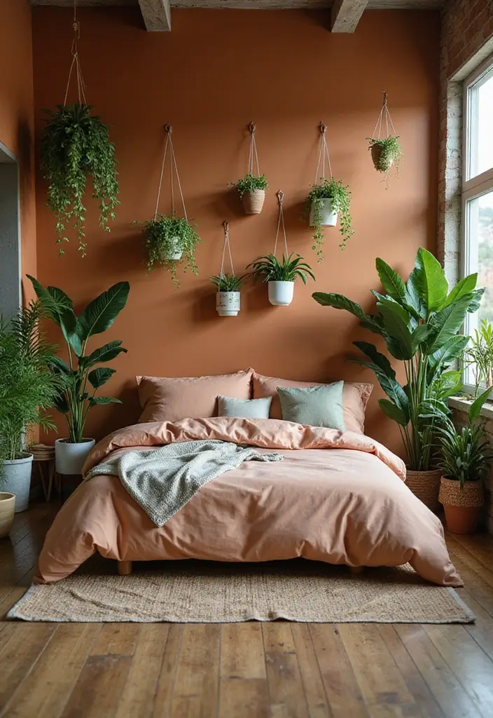 30 Brown Wall Bedroom Ideas That Bring Earthy Elegance - 5. Green Touches