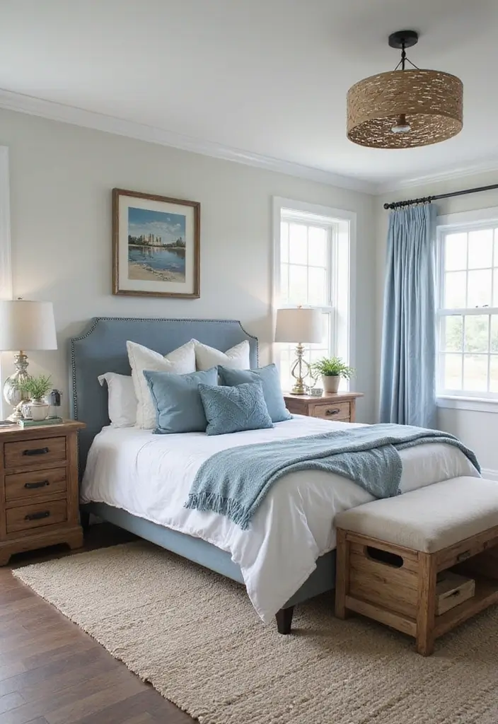 30 Light Blue Bedroom Ideas That Feel Airy Fresh & Serene - 17. Crate and Barrel Inspiration